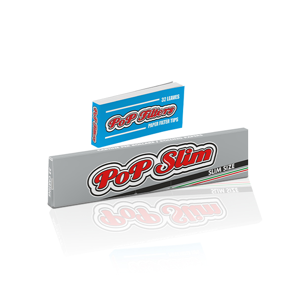 Kit Cartina slim Silver + filtro carta PoP Filters